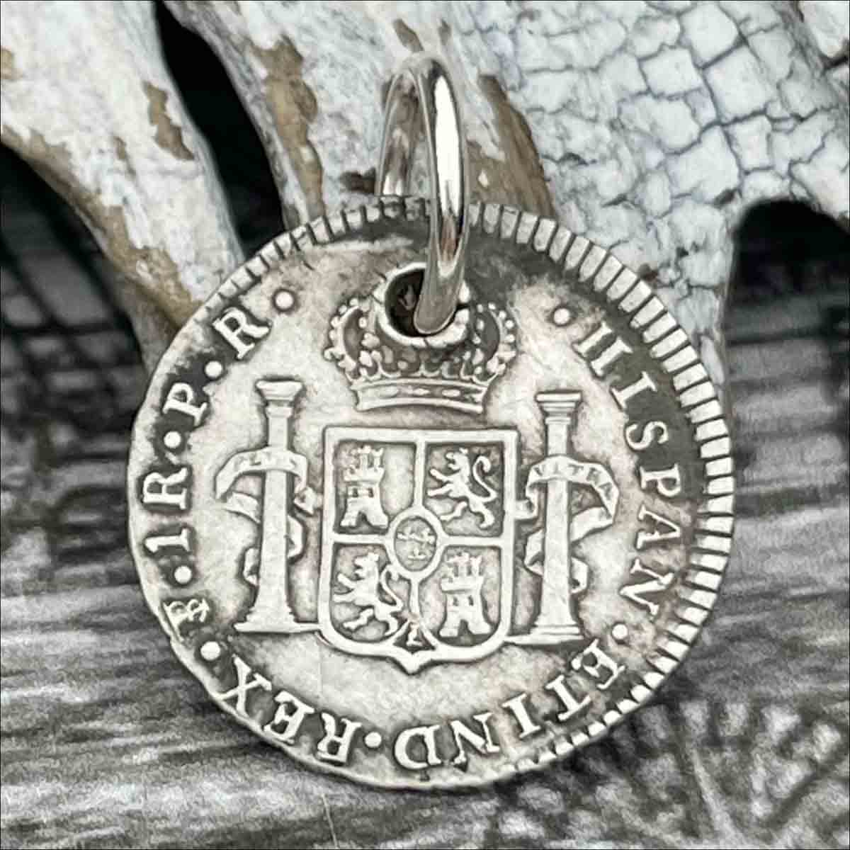 Pirate Chic Silver 1 Reale Spanish Portrait Dollar Dated 1778 - the Legendary &quot;Piece of Eight&quot; Pendant