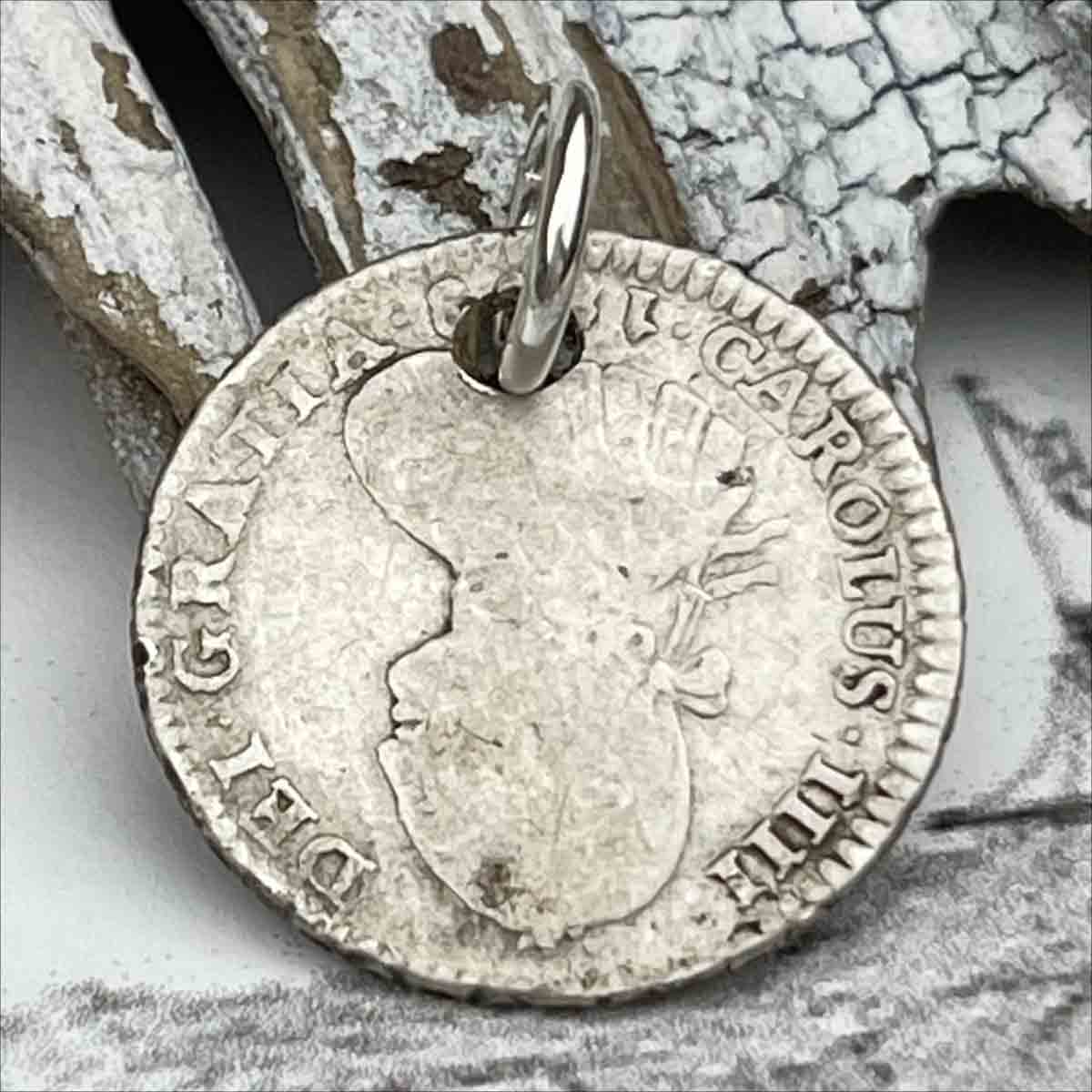 Pirate Chic Silver 1 Reale Spanish Portrait Dollar Dated 1808 - the Legendary &quot;Piece of Eight&quot; Pendant