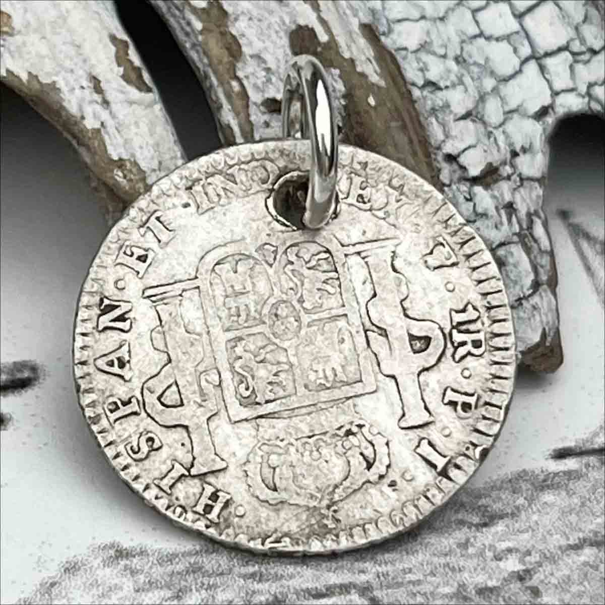 Pirate Chic Silver 1 Reale Spanish Portrait Dollar Dated 1808 - the Legendary &quot;Piece of Eight&quot; Pendant