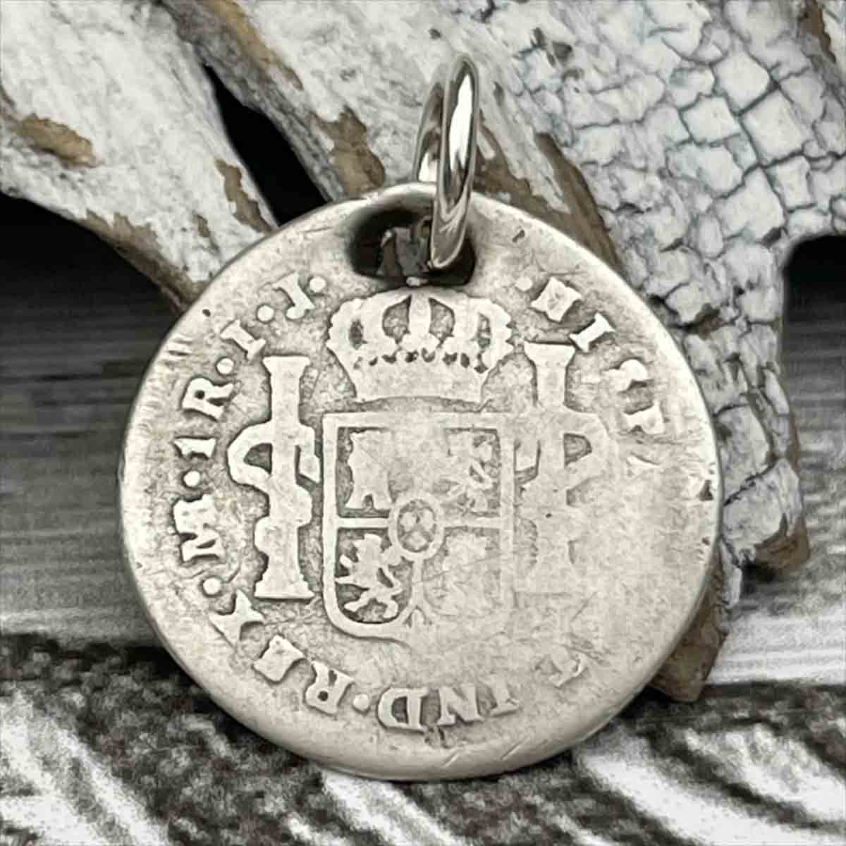 Pirate Chic Silver 1 Reale Spanish Portrait Dollar Dated 1790 - the Legendary &quot;Piece of Eight&quot; Pendant