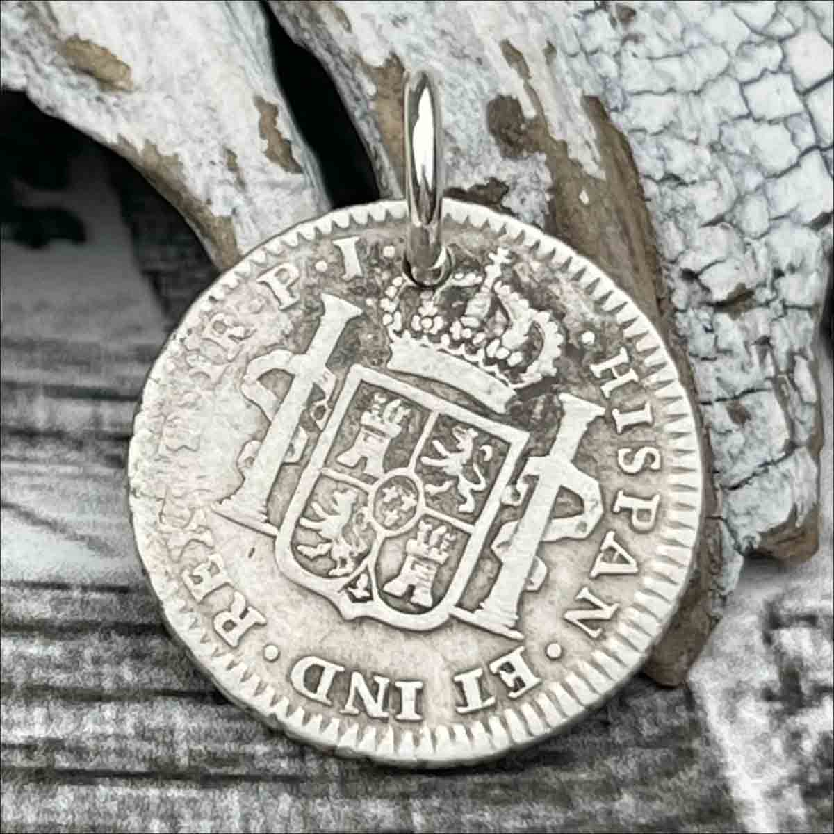 Pirate Chic Silver 1 Reale Spanish Portrait Dollar Dated 1808 - the Legendary &quot;Piece of Eight&quot; Pendant 