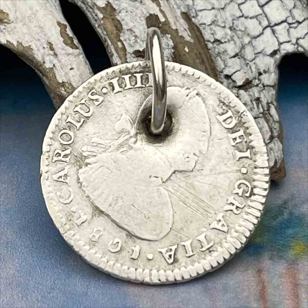 Pirate Chic Silver 1 Reale Spanish Portrait Dollar Dated 1801 - the Legendary &quot;Piece of Eight&quot; Pendant