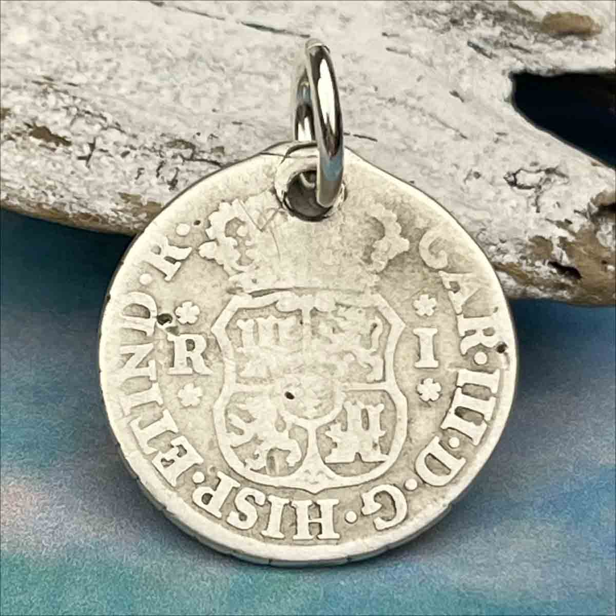 Pirate Chic Silver 1 Reale Spanish Pillar Dollar Dated 1769 - the Legendary &quot;Piece of Eight&quot; Pendant