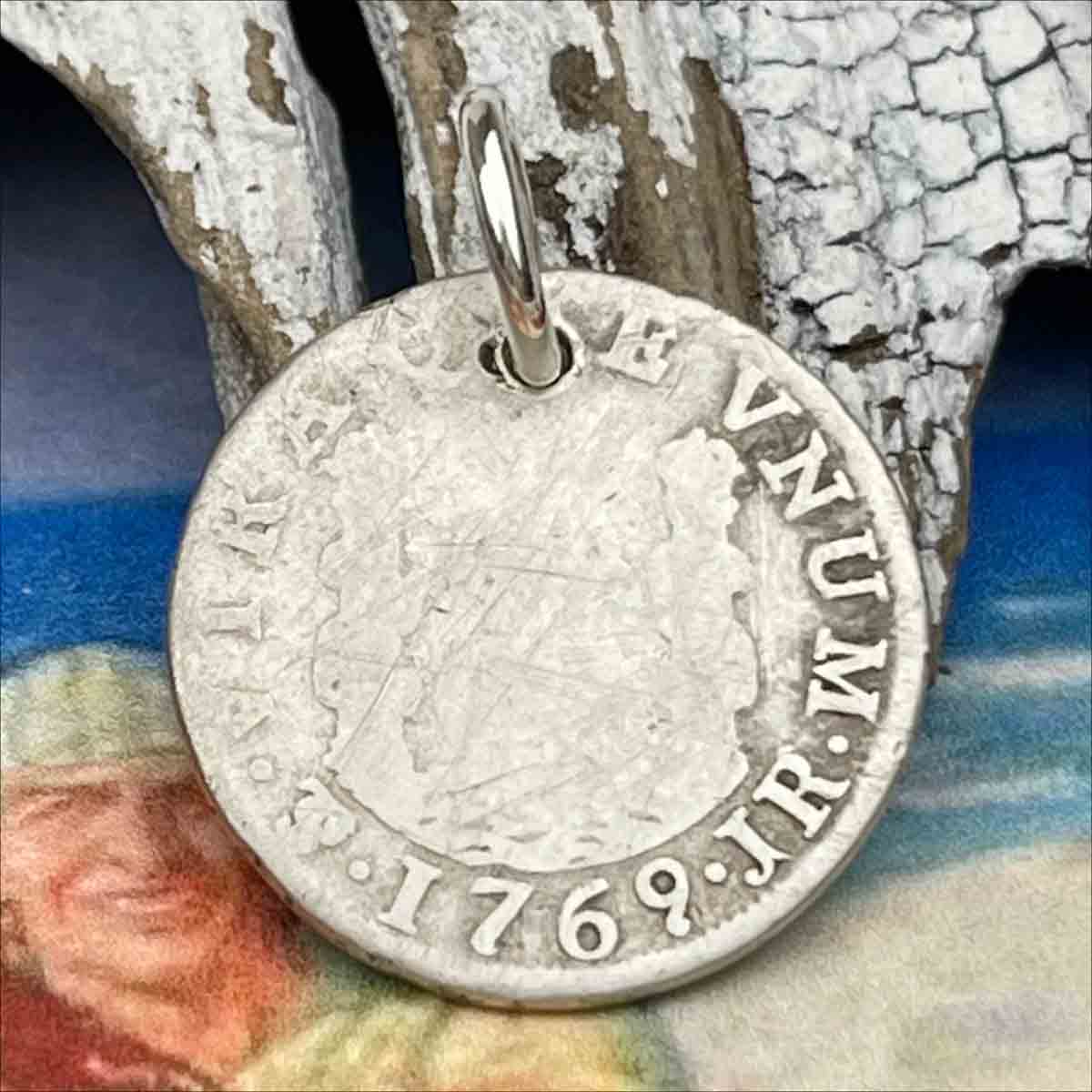 Pirate Chic Silver 1 Reale Spanish Pillar Dollar Dated 1769 - the Legendary &quot;Piece of Eight&quot; Pendant