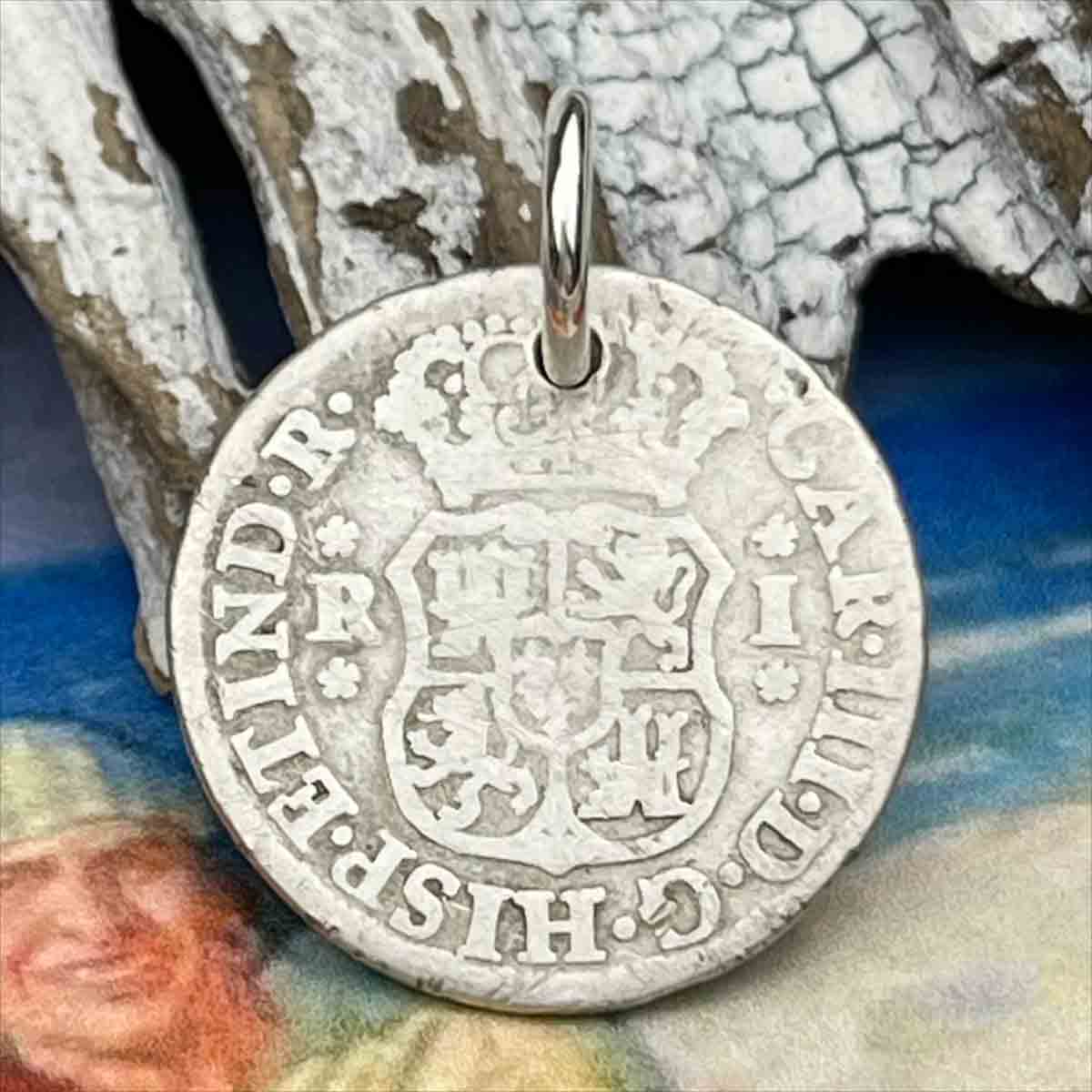 Pirate Chic Silver 1 Reale Spanish Pillar Dollar Dated 1769 - the Legendary &quot;Piece of Eight&quot; Pendant