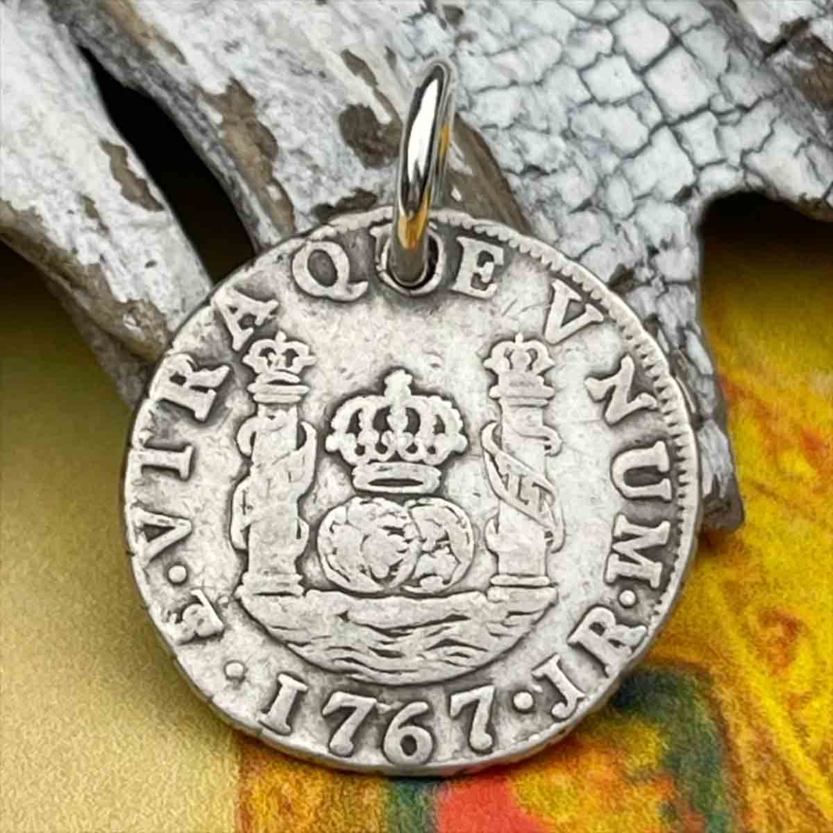 Pirate Chic Silver 1 Reale Spanish Pillar Dollar Dated 1767 - the Legendary &quot;Piece of Eight&quot; Pendant | Artifact #8850