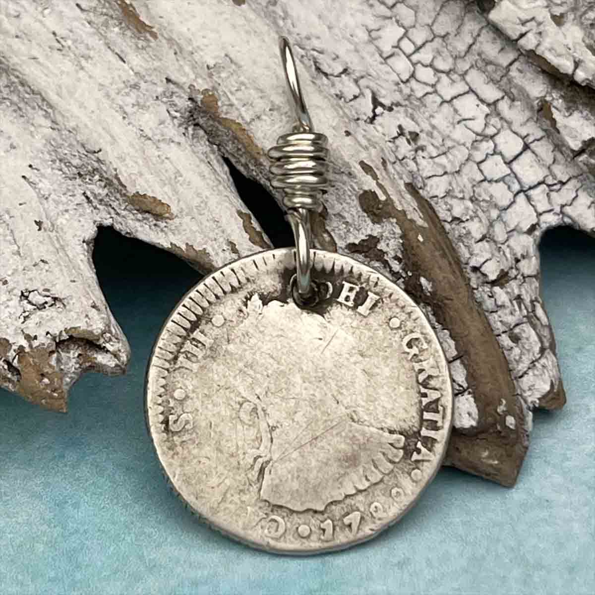 Pirate Chic Silver 1 Reale Spanish Portrait Dollar Dated 1788 - the Legendary &quot;Piece of Eight&quot; Pendant