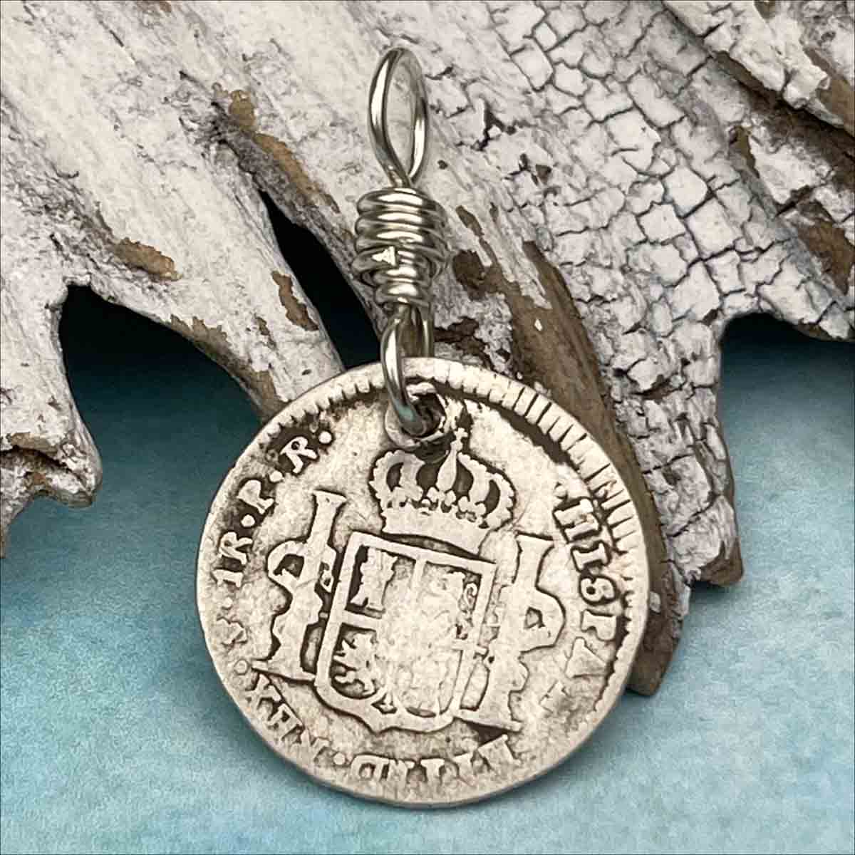 Pirate Chic Silver 1 Reale Spanish Portrait Dollar Dated 1788 - the Legendary &quot;Piece of Eight&quot; Pendant