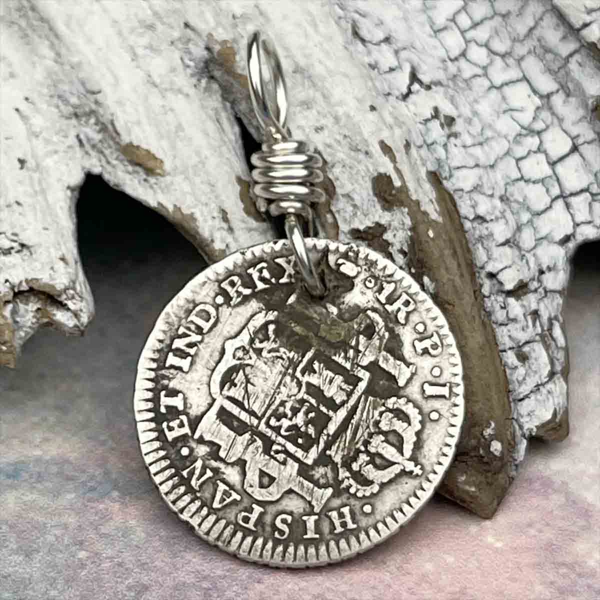 Pirate Chic Silver 1 Reale Spanish Portrait Dollar Dated 1808 - the Legendary &quot;Piece of Eight&quot; Pendant 