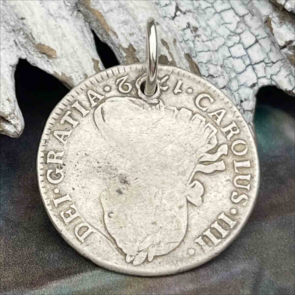 Pirate Chic Silver 2 Reale Spanish Portrait Dollar Dated 1792 - the Legendary &quot;Piece of Eight&quot; Pendant 