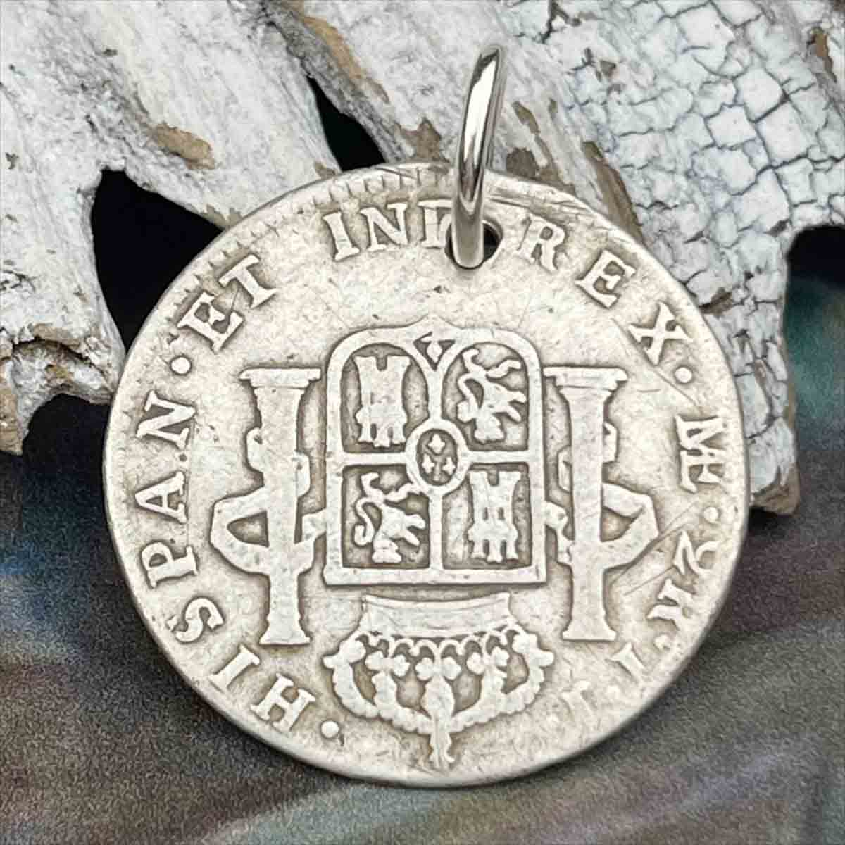 Pirate Chic Silver 2 Reale Spanish Portrait Dollar Dated 1792 - the Legendary &quot;Piece of Eight&quot; Pendant 