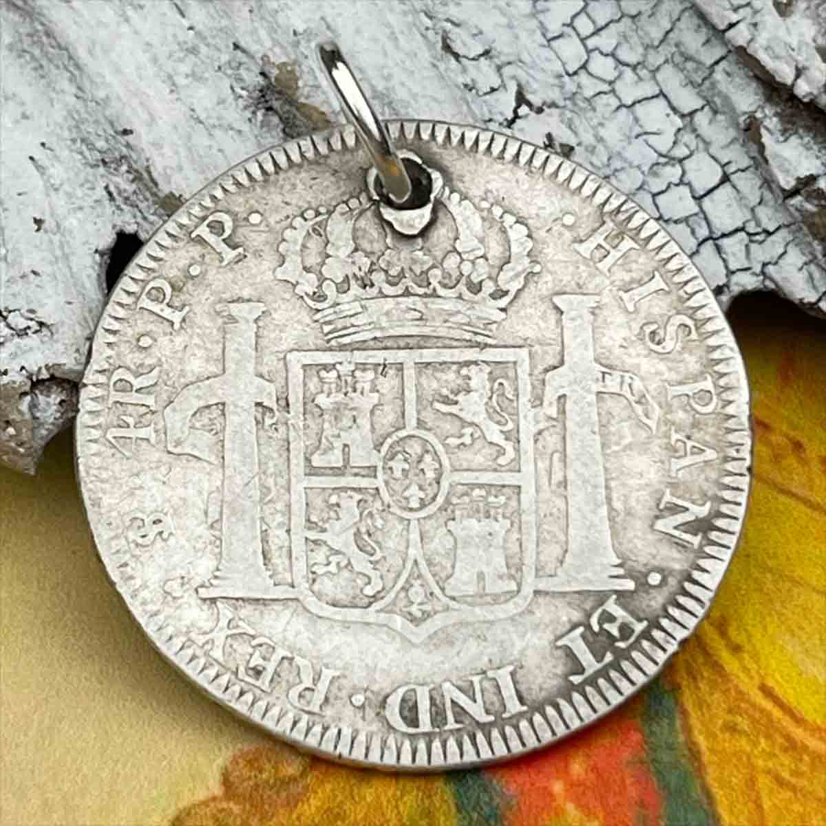 Pirate Chic Silver 4 Reale Spanish Portrait Dollar Dated 1798 - the Legendary &quot;Piece of Eight&quot; Pendant