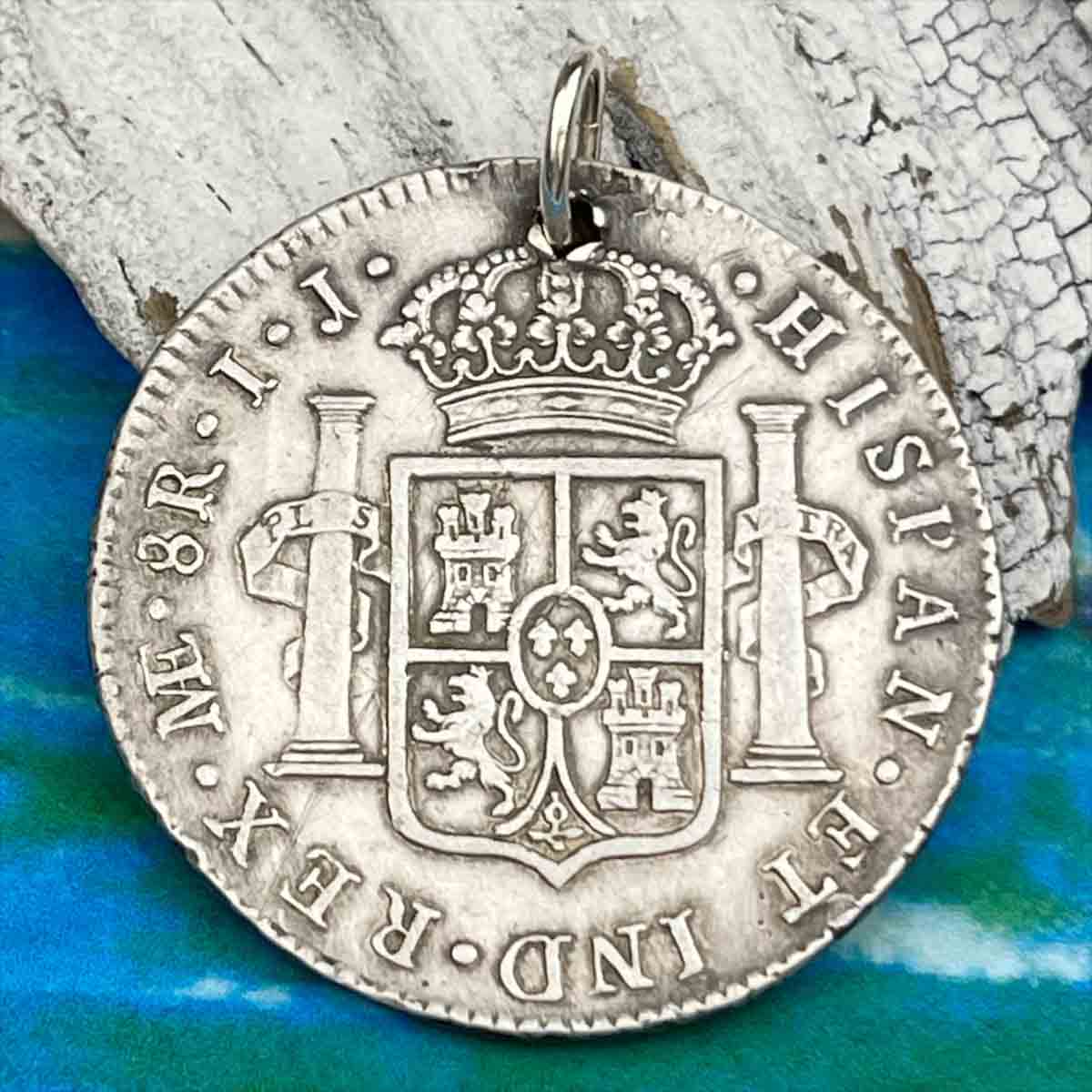 Pirate Chic Silver 8 Reale Spanish Portrait Dollar Dated 1796 - the Legendary &quot;Piece of Eight&quot; Pendant