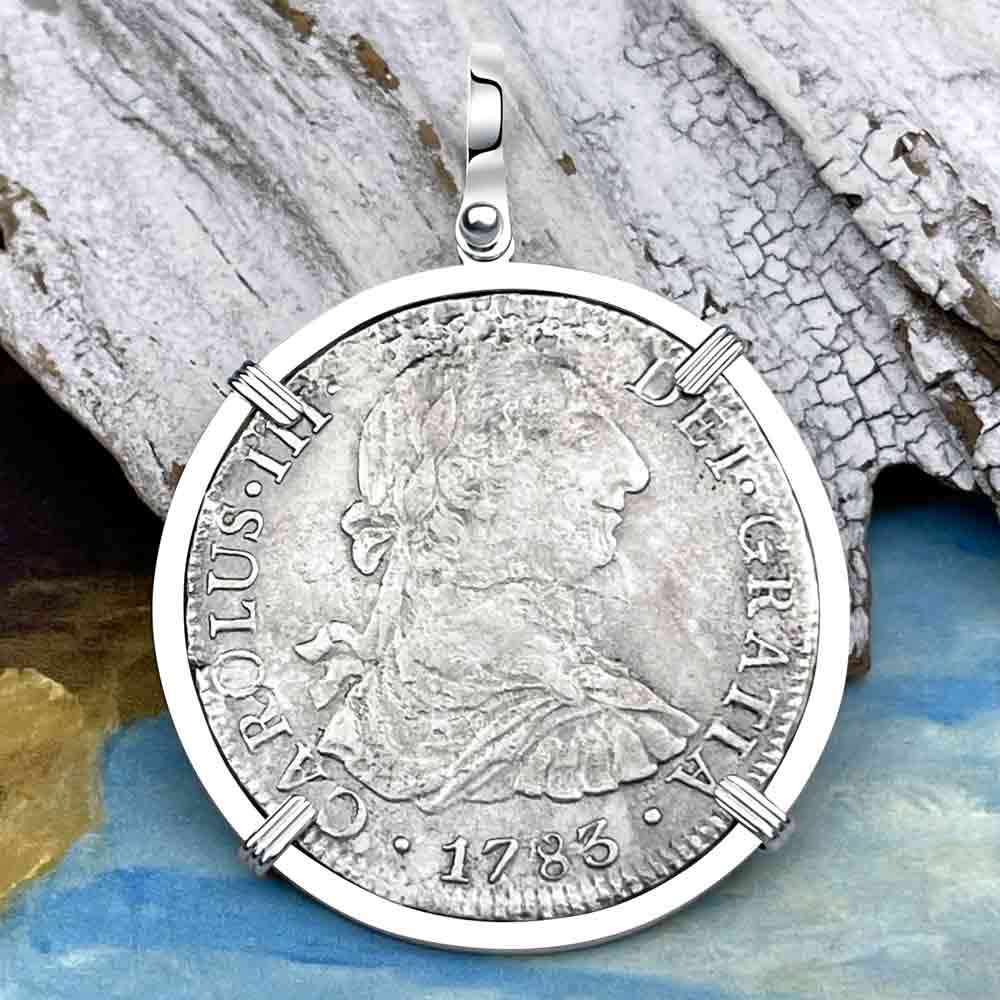 El Cazador Shipwreck 1783 8 Reale &quot;Piece of 8&quot; Silver Treasure Coin Pendant | Artifact #8904