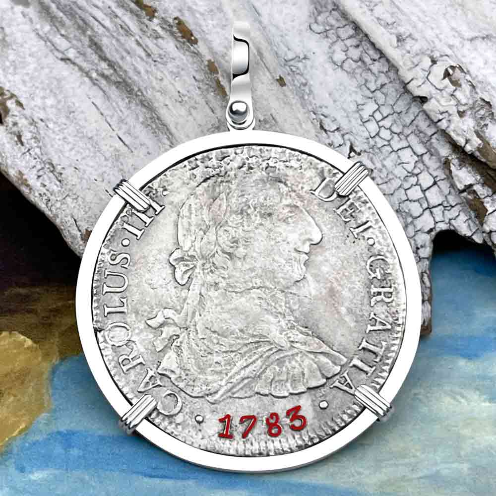 El Cazador Shipwreck 1783 8 Reale &quot;Piece of 8&quot; Silver Treasure Coin Pendant | Artifact #8904