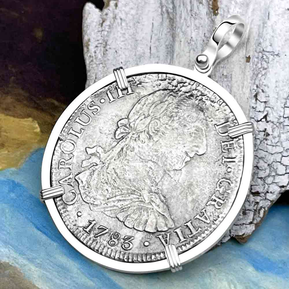 El Cazador Shipwreck 1783 8 Reale &quot;Piece of 8&quot; Silver Treasure Coin Pendant | Artifact #8904