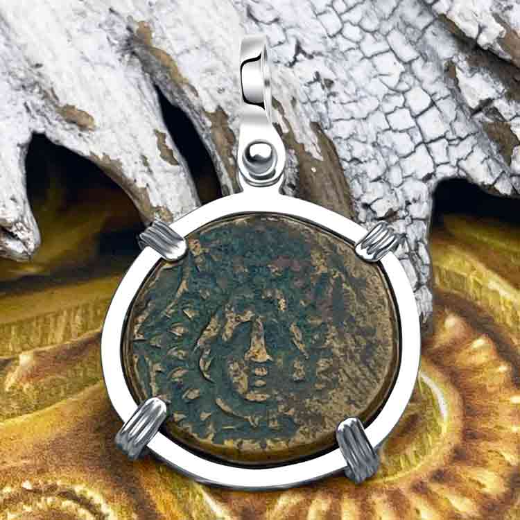Ancient Greek Medusa & Nike Protection & Victory Bronze Coin