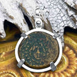 Ancient Greek Medusa & Nike Protection and Victory Bronze Coin 120 BC Sterling Silver Pendant