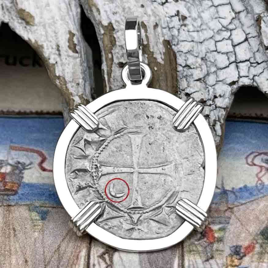 Templar Knights Era Antioch Crusader Medieval Silver Denier &quot;Helmet Head&quot; Coin of the Crusades Sterling Silver Pendant