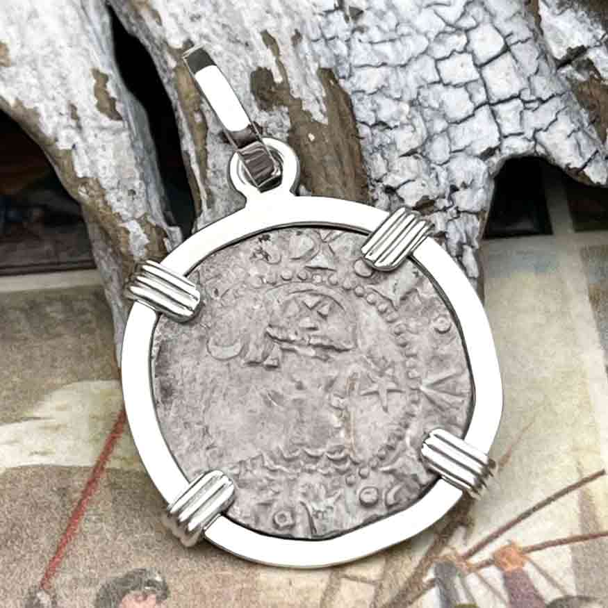 Templar Knights Era Antioch Crusader Medieval Silver Denier &quot;Helmet Head&quot; Coin of the Crusades Sterling Silver Pendant