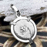 Ancient Greek Lion Hemidrachm 400 BC Sterling Silver Pendant