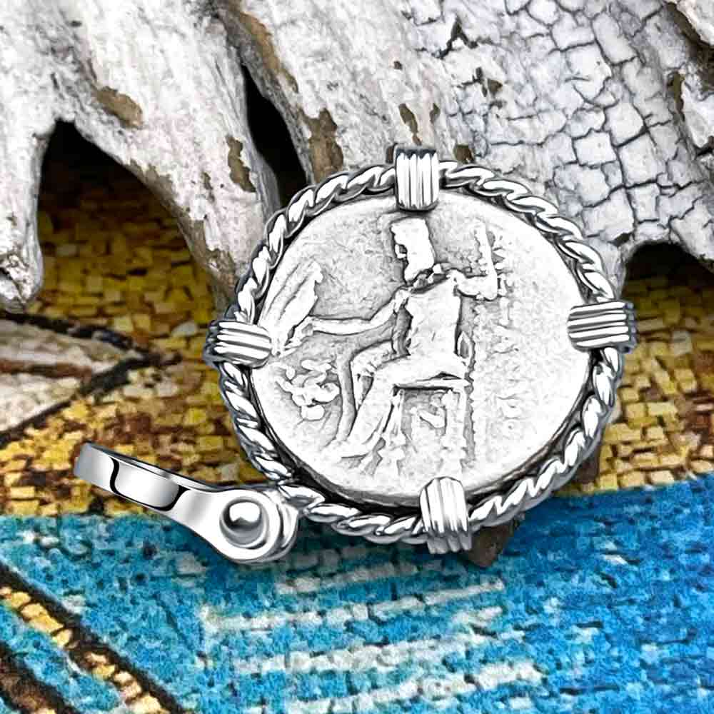 Ancient Greek Alexander the Great Silver Drachm Coin Sterling Silver Pendant