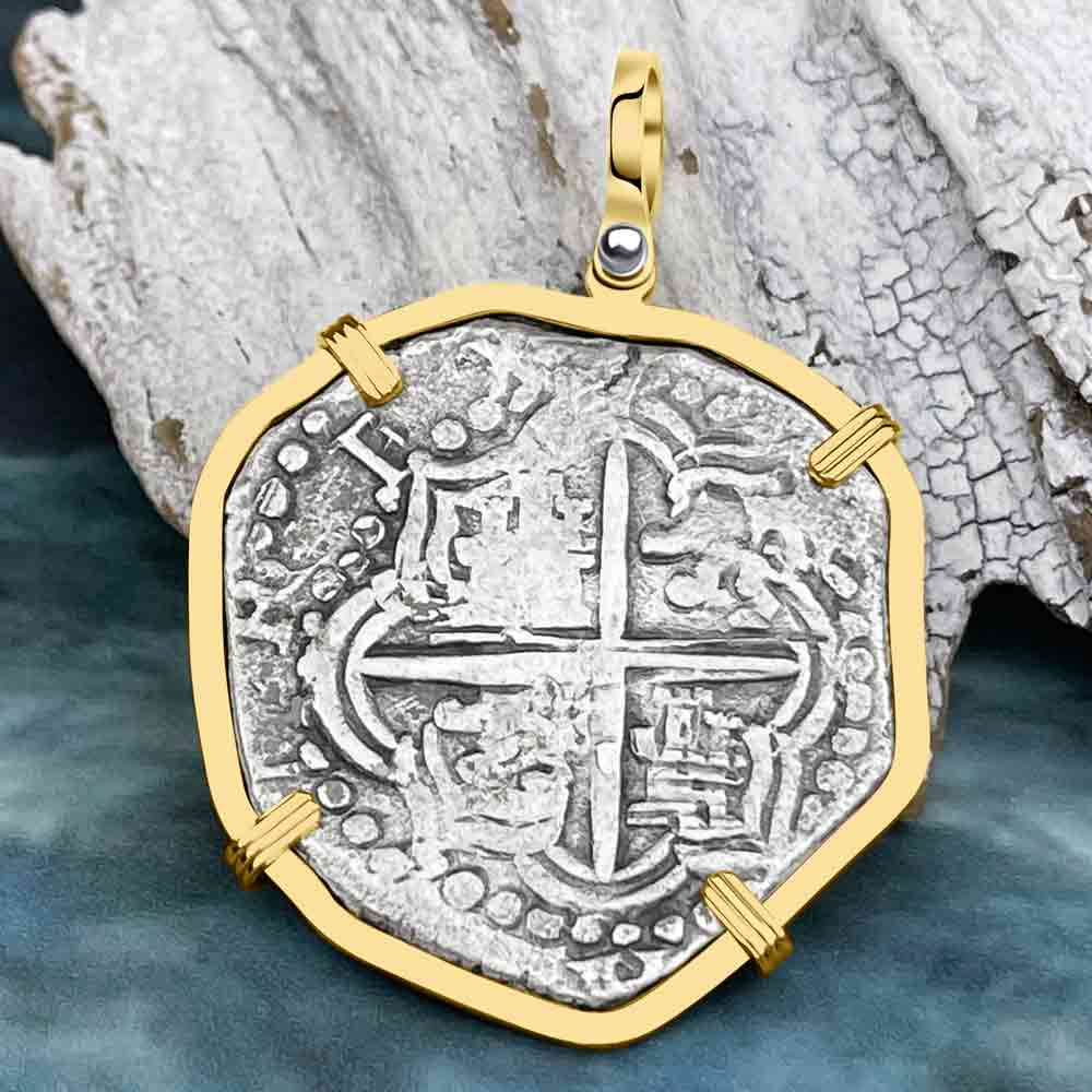 Mel Fisher&#39;s Atocha 8 Reale Shipwreck Coin 14K Gold Pendant