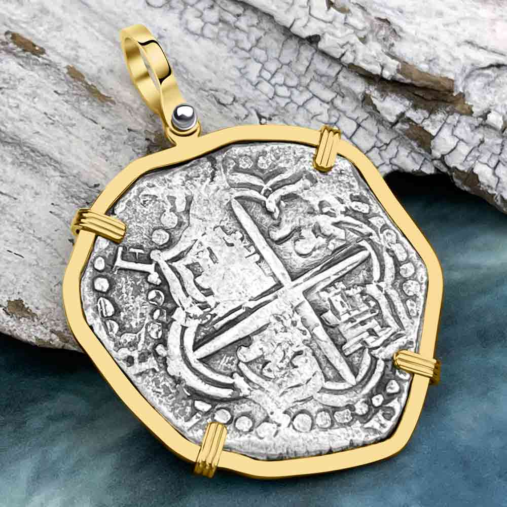 Mel Fisher&#39;s Atocha 8 Reale Shipwreck Coin 14K Gold Pendant