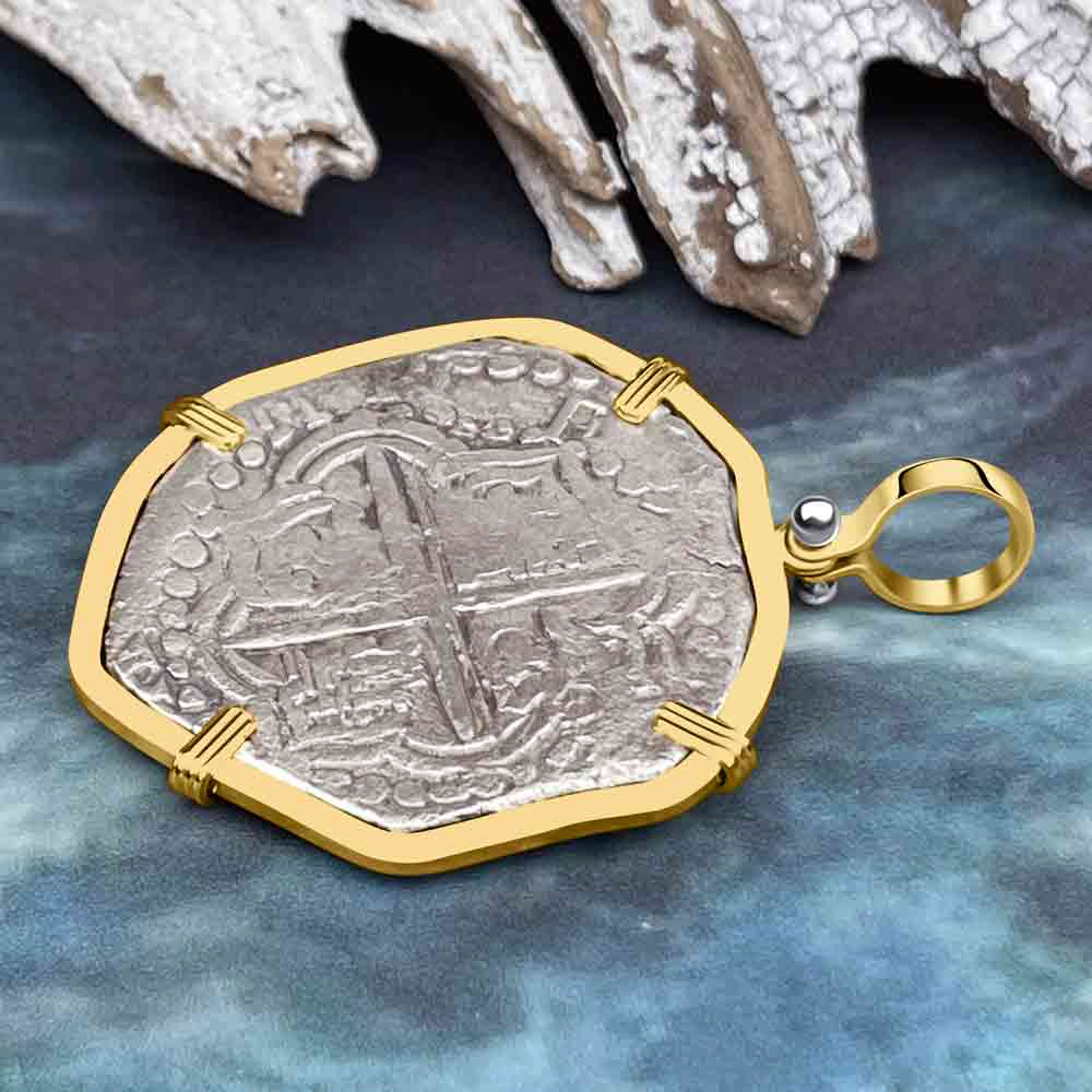 Mel Fisher&#39;s Atocha 8 Reale Shipwreck Coin 14K Gold Pendant