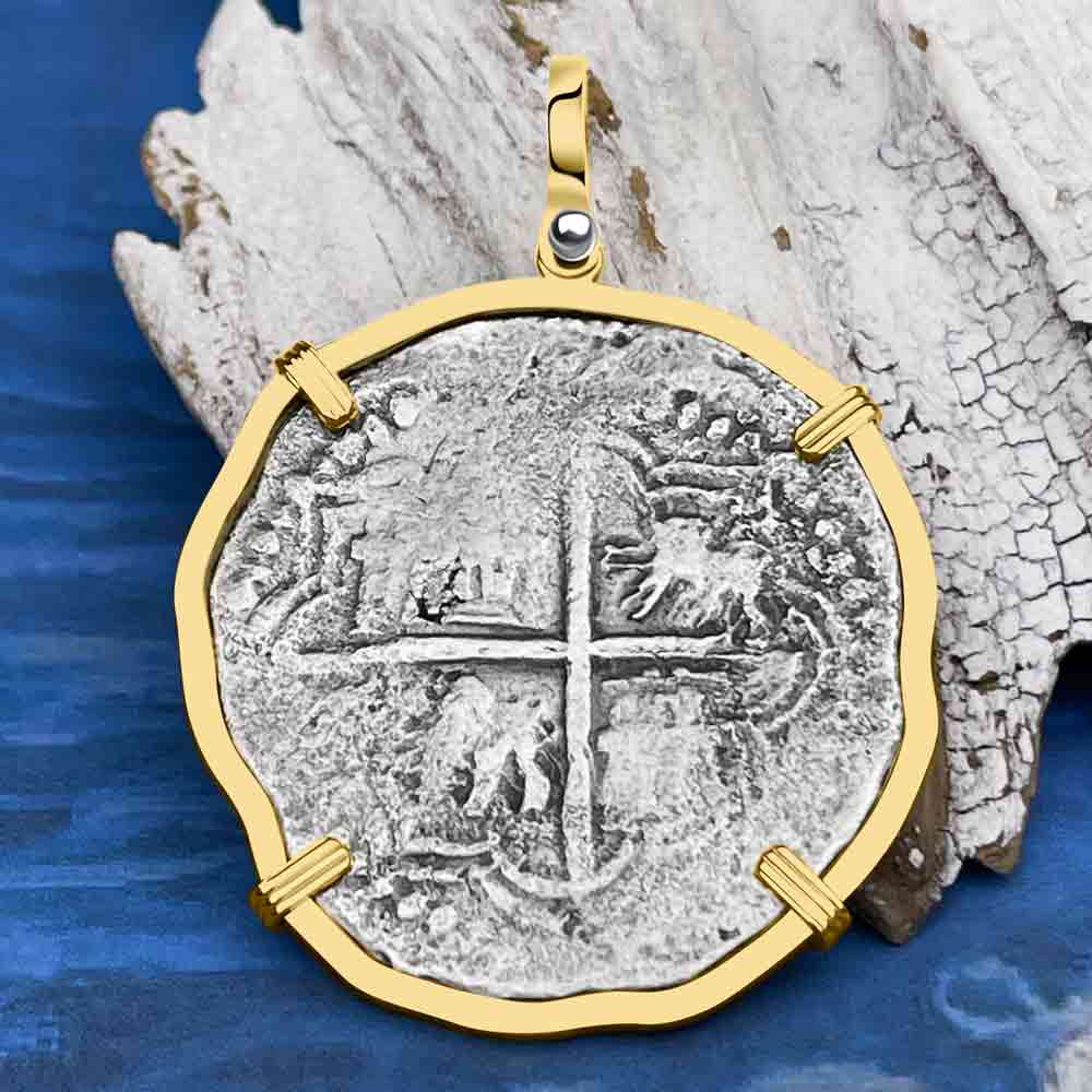 Mel Fisher&#39;s Atocha 8 Reale Shipwreck Coin 14K Gold Pendant