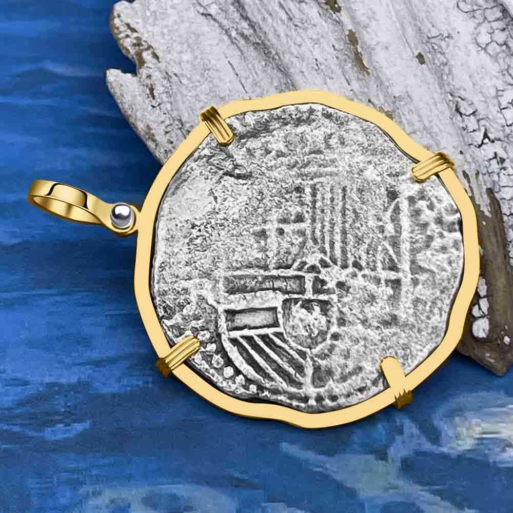 Mel Fisher&#39;s Atocha 8 Reale Shipwreck Coin 14K Gold Pendant