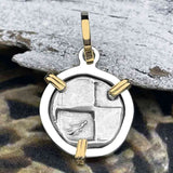 Ancient Greek Lion Hemidrachm 400 BC 14K Gold and Sterling Silver Pendant 