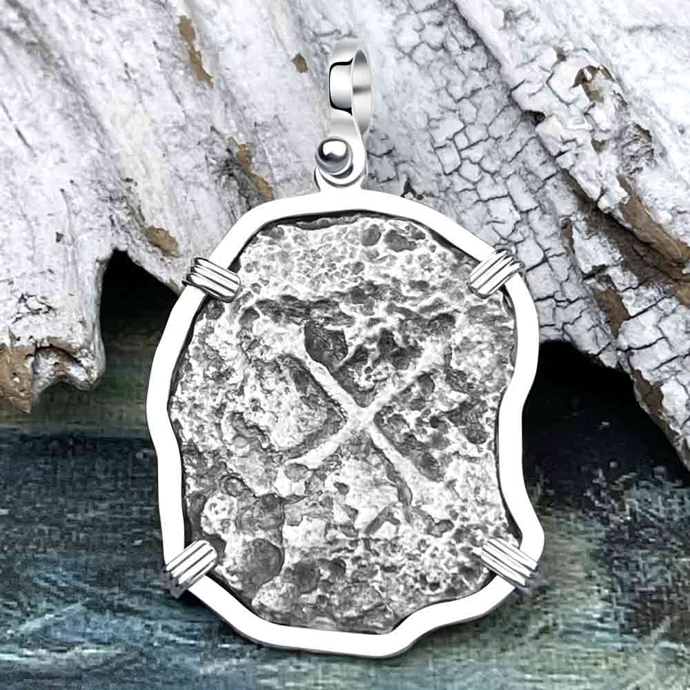 Concepcion Shipwreck 4 Reale Silver Piece of 8 Sterling Silver Pendant