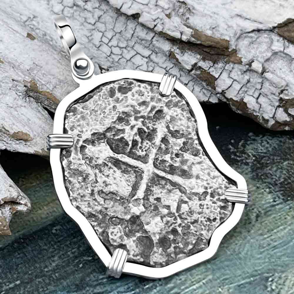 Concepcion Shipwreck 4 Reale Silver Piece of 8 Sterling Silver Pendant