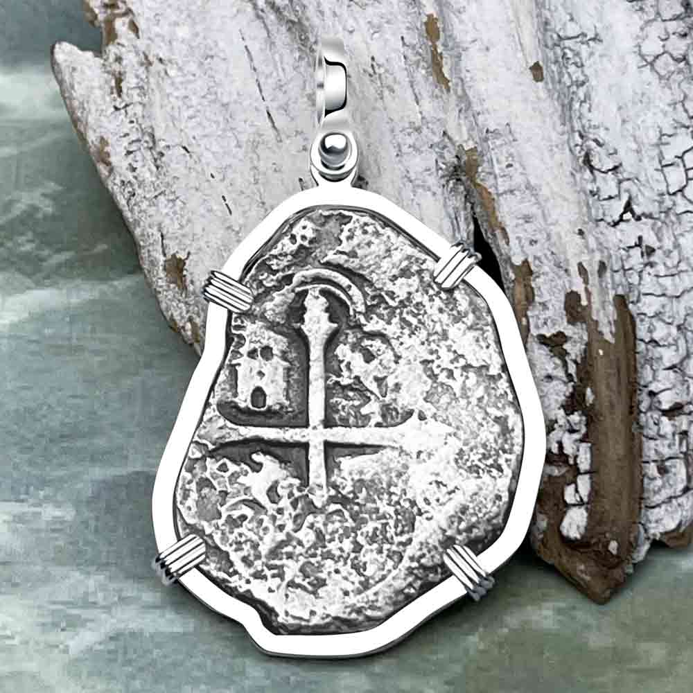 Concepcion Shipwreck 4 Reale Silver Piece of 8 Sterling Silver Pendant