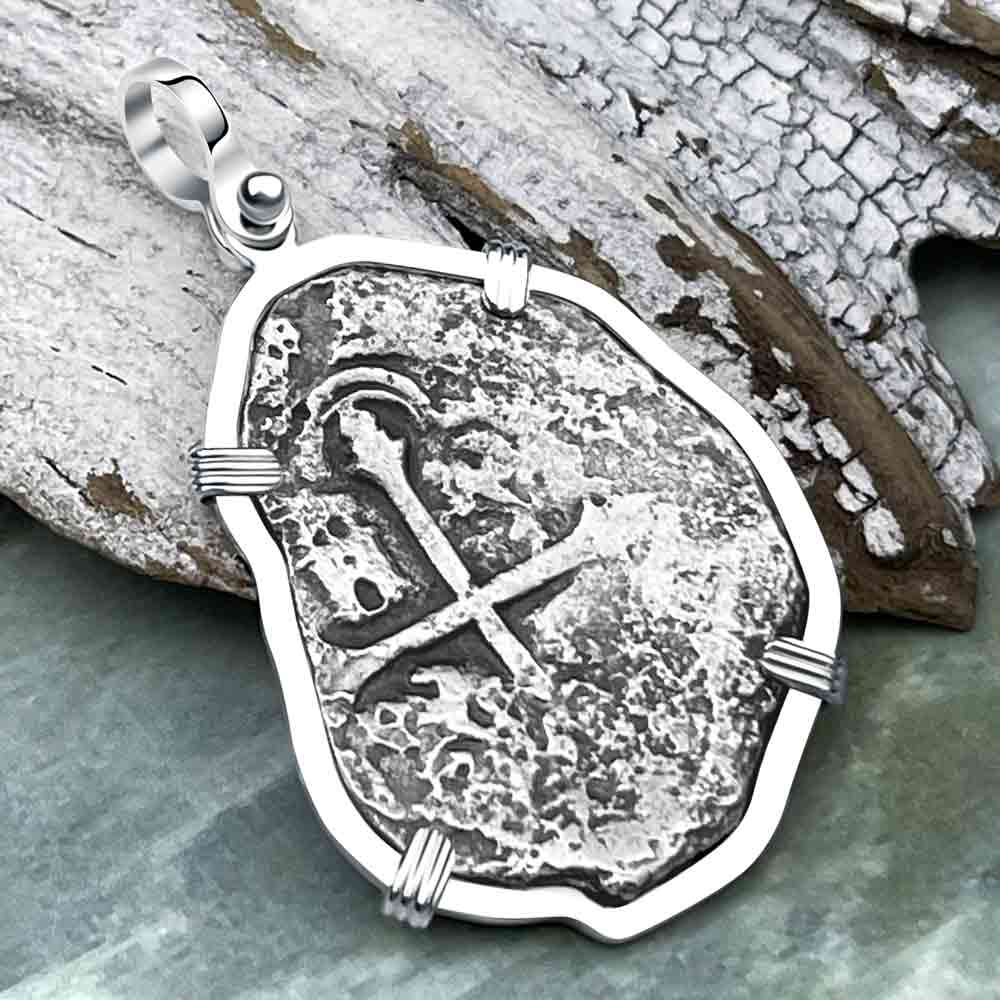 Concepcion Shipwreck 4 Reale Silver Piece of 8 Sterling Silver Pendant