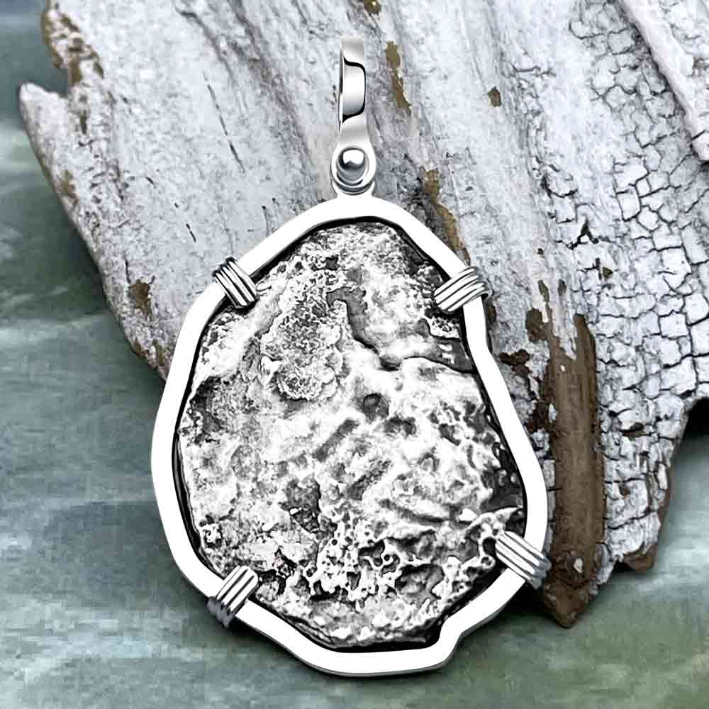 Concepcion Shipwreck 4 Reale Silver Piece of 8 Sterling Silver Pendant