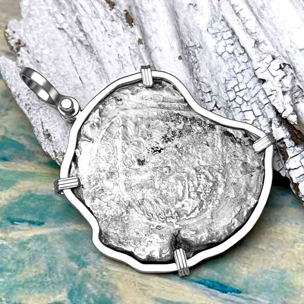 Sao Jose 8 Reale circa 1615 Shipwreck Coin Sterling Silver Pendant 