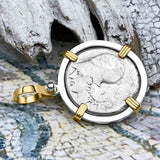 Ancient Greek Pegasus and Athena Silver Stater circa 350 – 240 BC 14K Gold & Sterling Silver Pendant