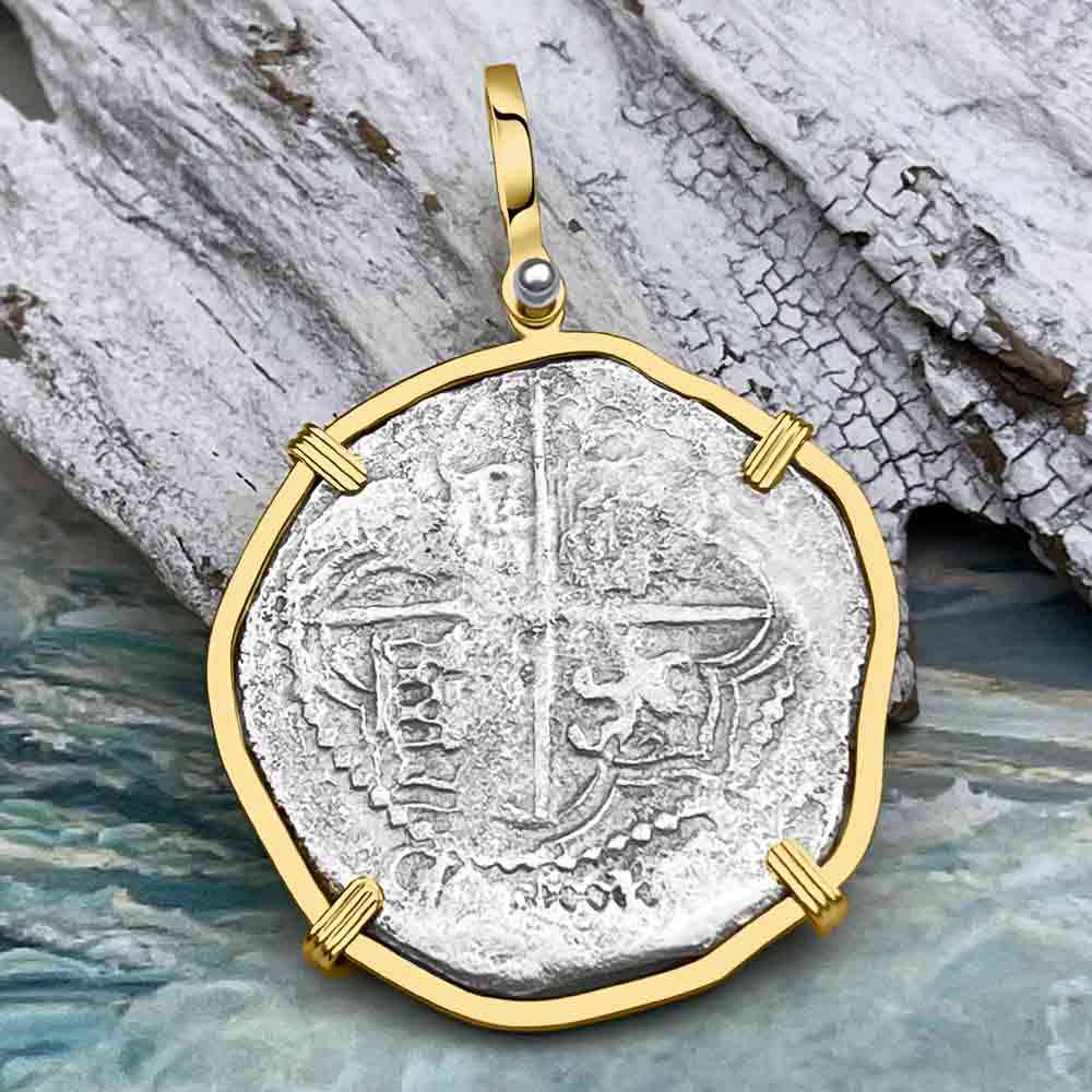Mel Fisher's Atocha 8 Reale Shipwreck Coin 14K Gold Pendant