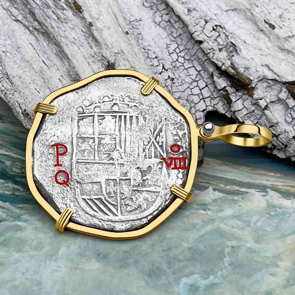 Mel Fisher&#39;s Atocha 8 Reale Shipwreck Coin 14K Gold Pendant