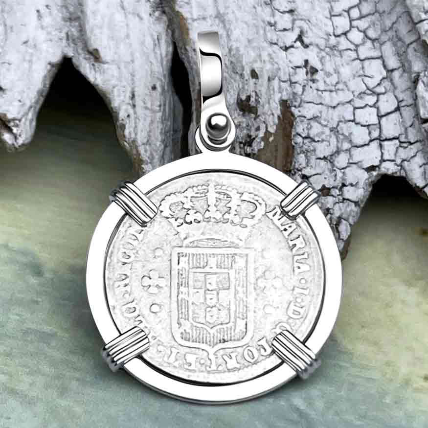  Portuguese 60 Reis "In This Sign Conquer" Crusaders' Cross Sterling Silver Pendant