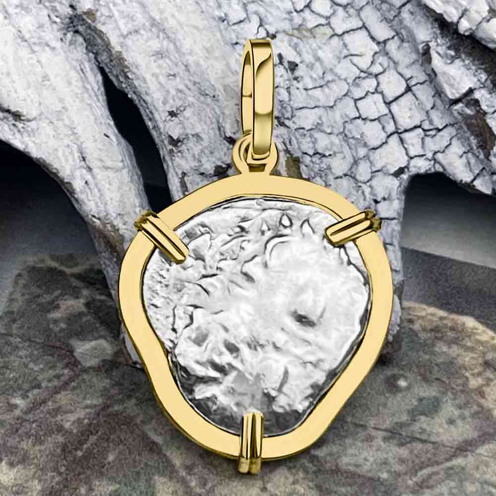 Lycian Dynasts Triskeles Silver 1/3 Stater Circa 380 BC Coin 14K Gold Pendant
