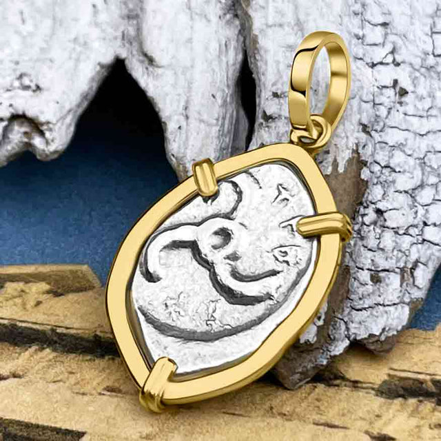 Lycian Dynasts Triskeles Silver 1/3 Stater Circa 380 BC Coin 14K Gold Pendant