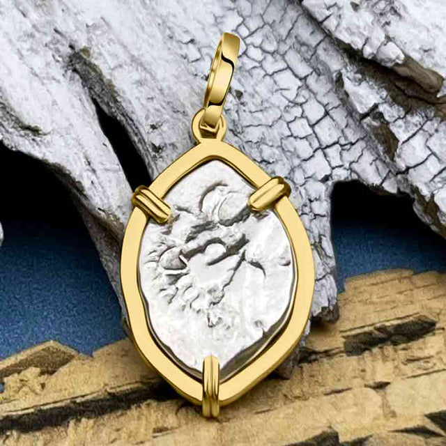 Lycian Dynasts Triskeles Silver 1/3 Stater Circa 380 BC Coin 14K Gold Pendant