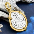 Lycian Dynasts Triskeles Silver 1/3 Stater Circa 380 BC Coin 14K Gold Pendant