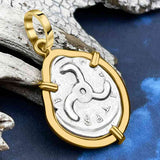 Lycian Dynasts Triskeles Silver 1/3 Stater Circa 380 BC Coin 14K Gold Pendant