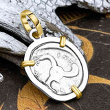Lycian Dynasts Triskeles Silver 1/3 Stater Circa 380 BC Coin 14K Gold & Sterling Silver Pendant