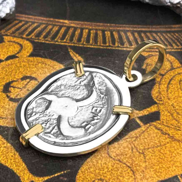 Lycian Dynasts Triskeles Silver 1/3 Stater Circa 380 BC Coin 14K Gold & Sterling Silver Pendant