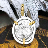 Lycian Dynasts Triskeles Silver 1/3 Stater Circa 380 BC Coin 14K Gold & Sterling Silver Pendant